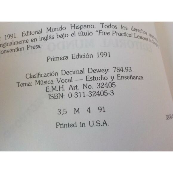 Lecciones Practicas Para el Canto : Practical Lessons in Singing by James C. McK - Picture 6 of 7